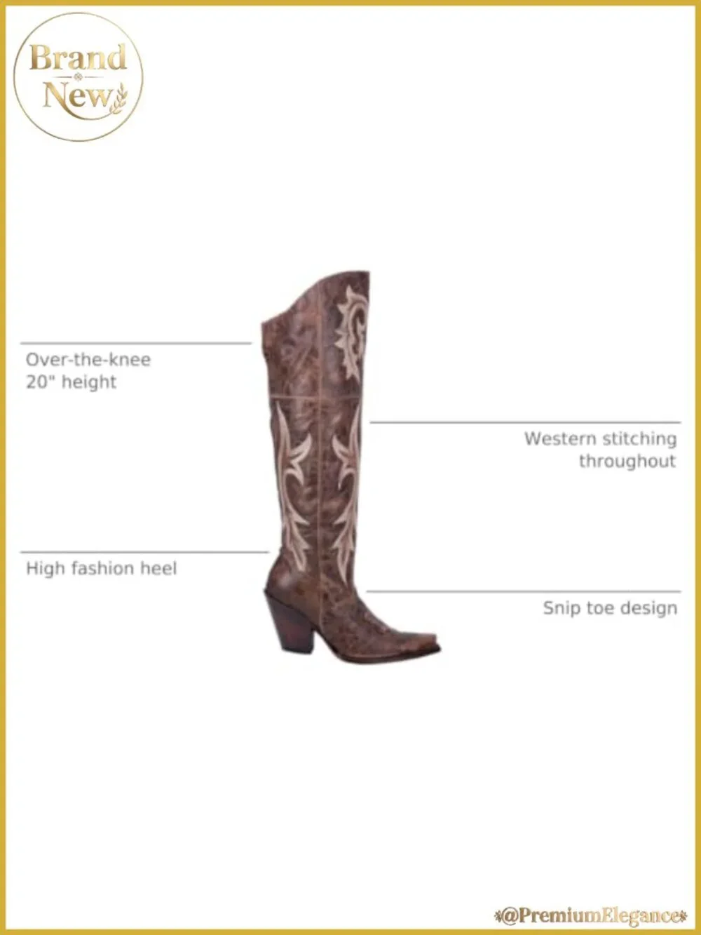 Dan Post Women's Jilted Embroidered Snip Toe Over the Knee Dress Boots